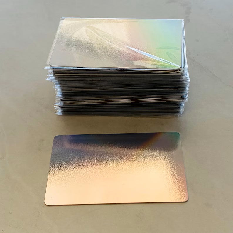 Holographic PVC Business Card Blanks – UV Printing Ready Premium Rainbow Finish (Pack of 50)