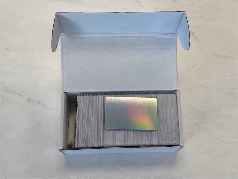 Holographic PVC Business Card Blanks – UV Printing Ready Premium Rainbow Finish (Pack of 200)