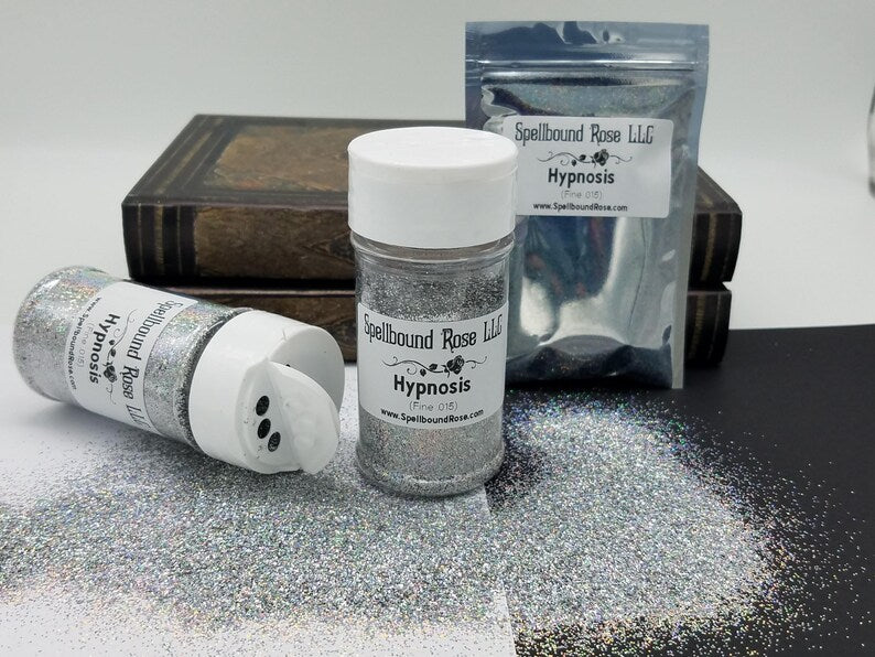 Hypnosis Glitter – Silver Holographic Fine (.015) Glitter (2 oz)