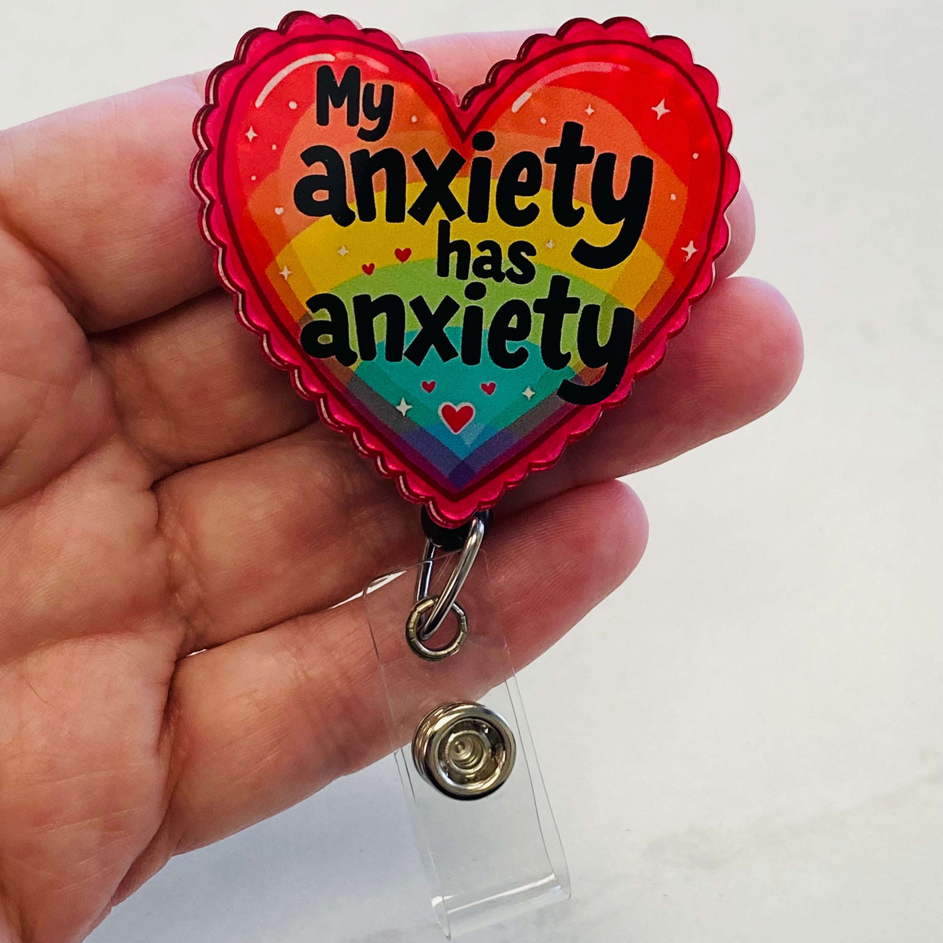 My Anxiety Has Anxiety Badge Reel | Heart Badge Reel