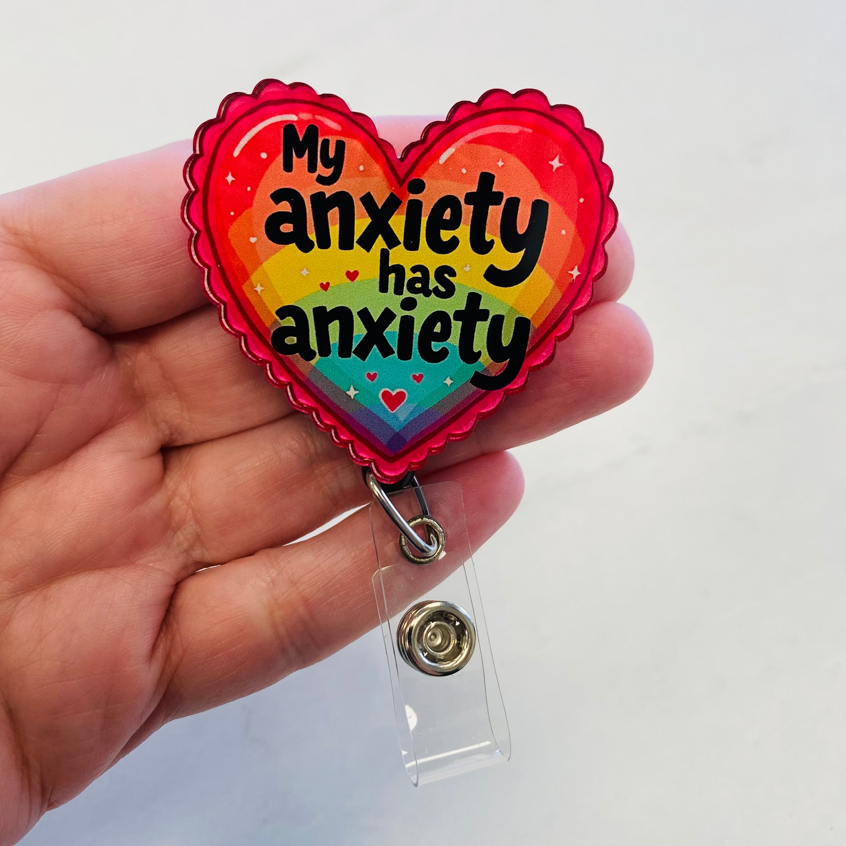 My Anxiety Has Anxiety Badge Reel | Heart Badge Reel