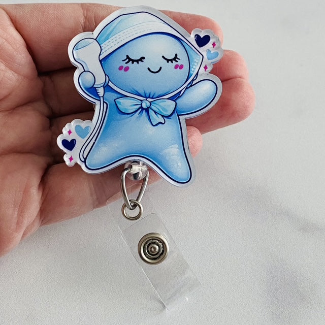 Cute Sonographer Glove People Badge Reel – Ultrasound Tech ID Holder