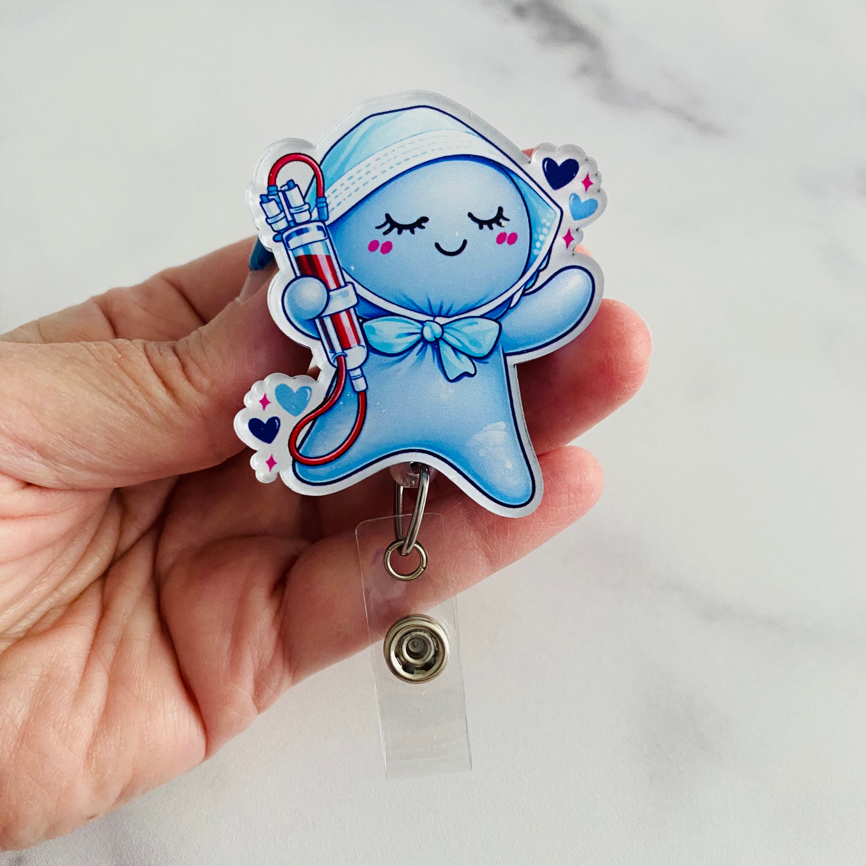 Dialysis Blue Glove People Badge Reel | Nephrology Nurse Badge Reel 🩺🔵