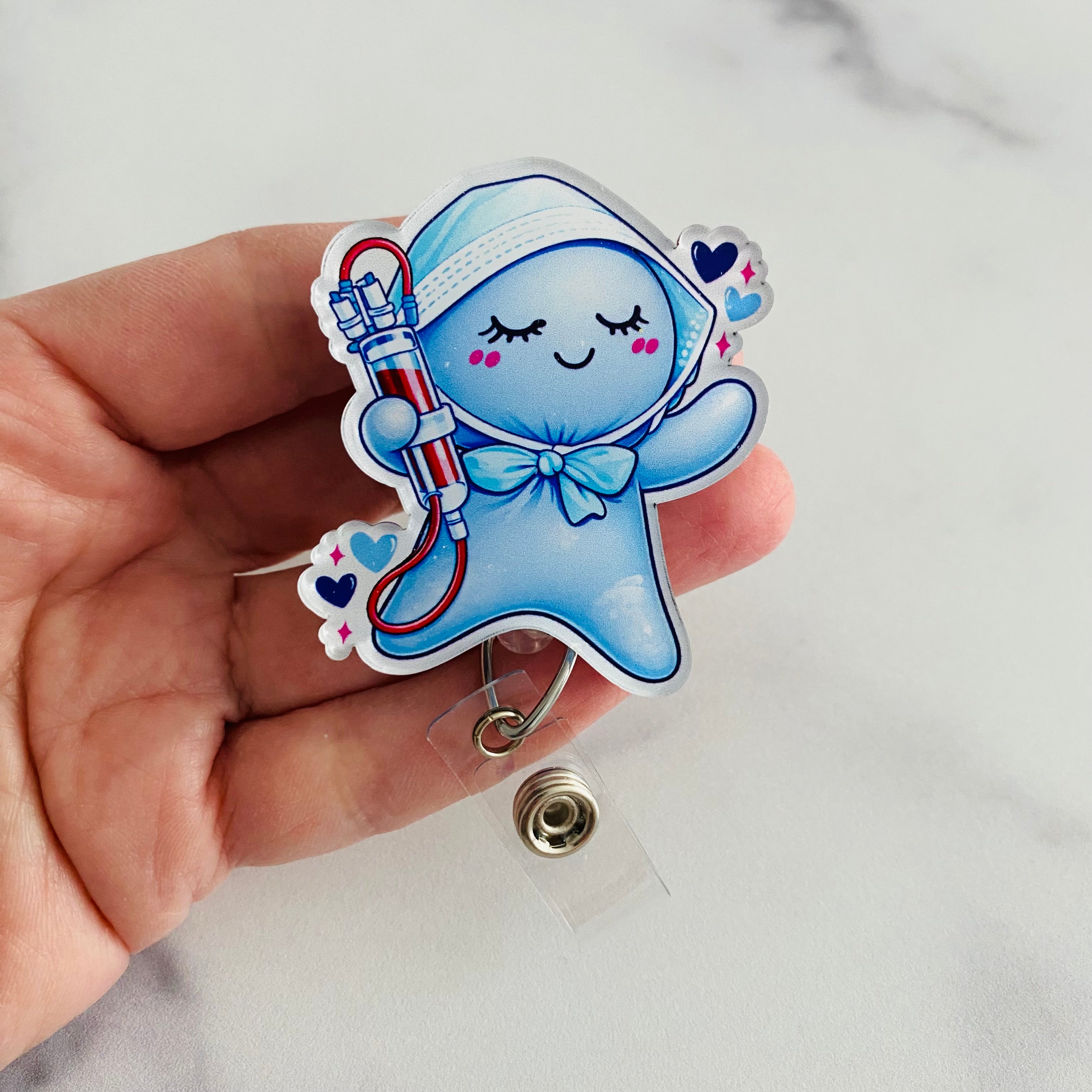 Dialysis Blue Glove People Badge Reel | Nephrology Nurse Badge Reel 🩺🔵