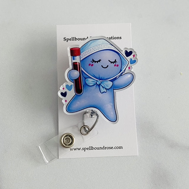 Lab Tech Blue Glove People Badge Reel | Lab Tech Badge Reel 🩻🔵