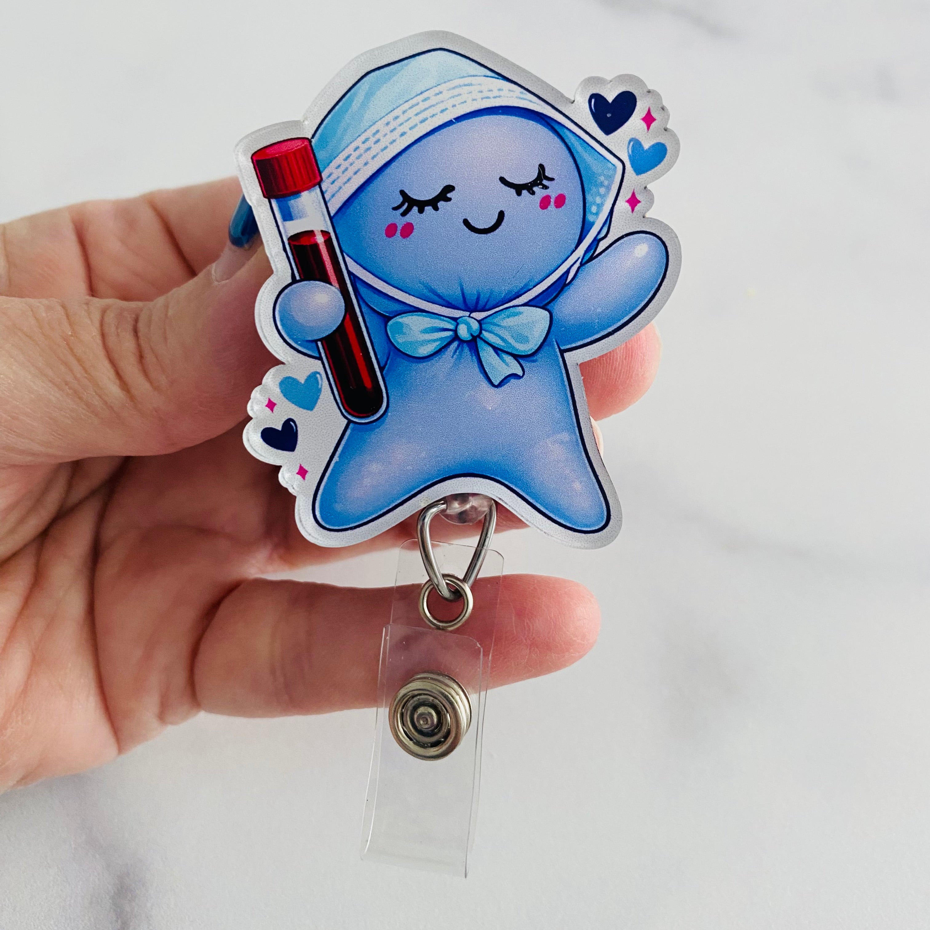 Lab Tech Blue Glove People Badge Reel | Lab Tech Badge Reel 🩻🔵