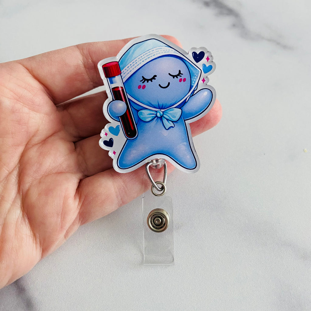 Lab Tech Blue Glove People Badge Reel | Lab Tech Badge Reel 🩻🔵