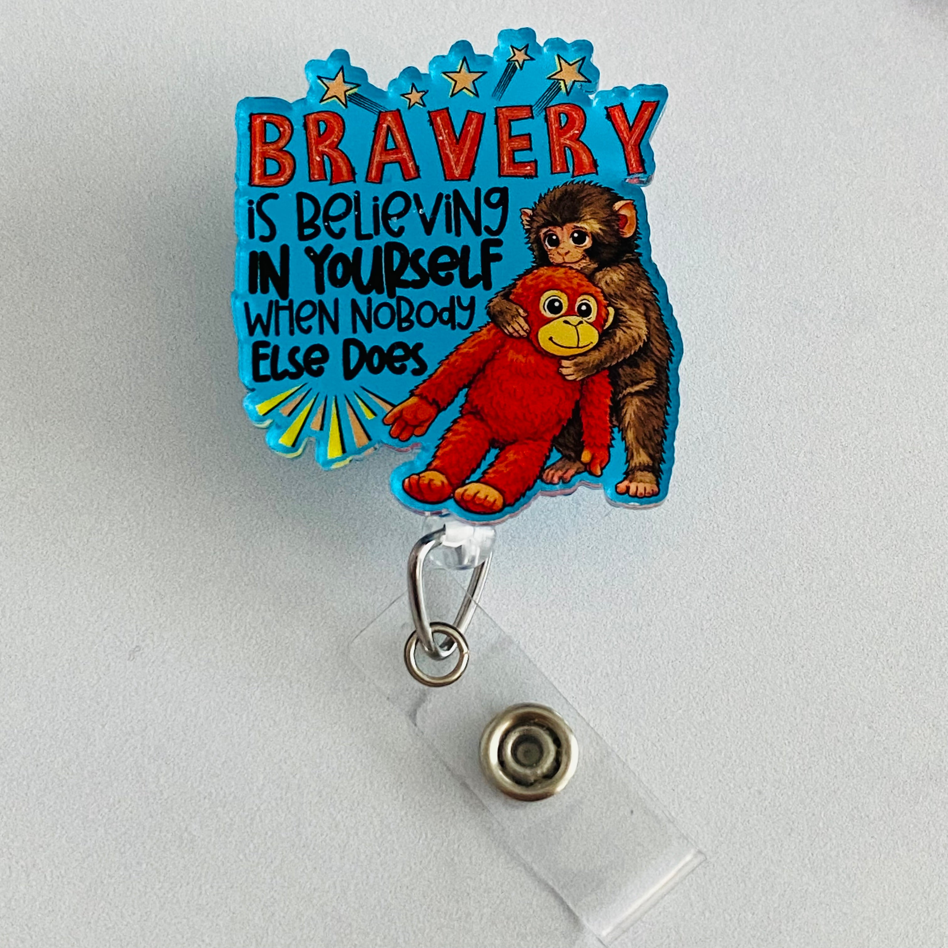 Punch the Monkey Bravery Badge Reel | Funny Inspirational ID Holder 🐒💬