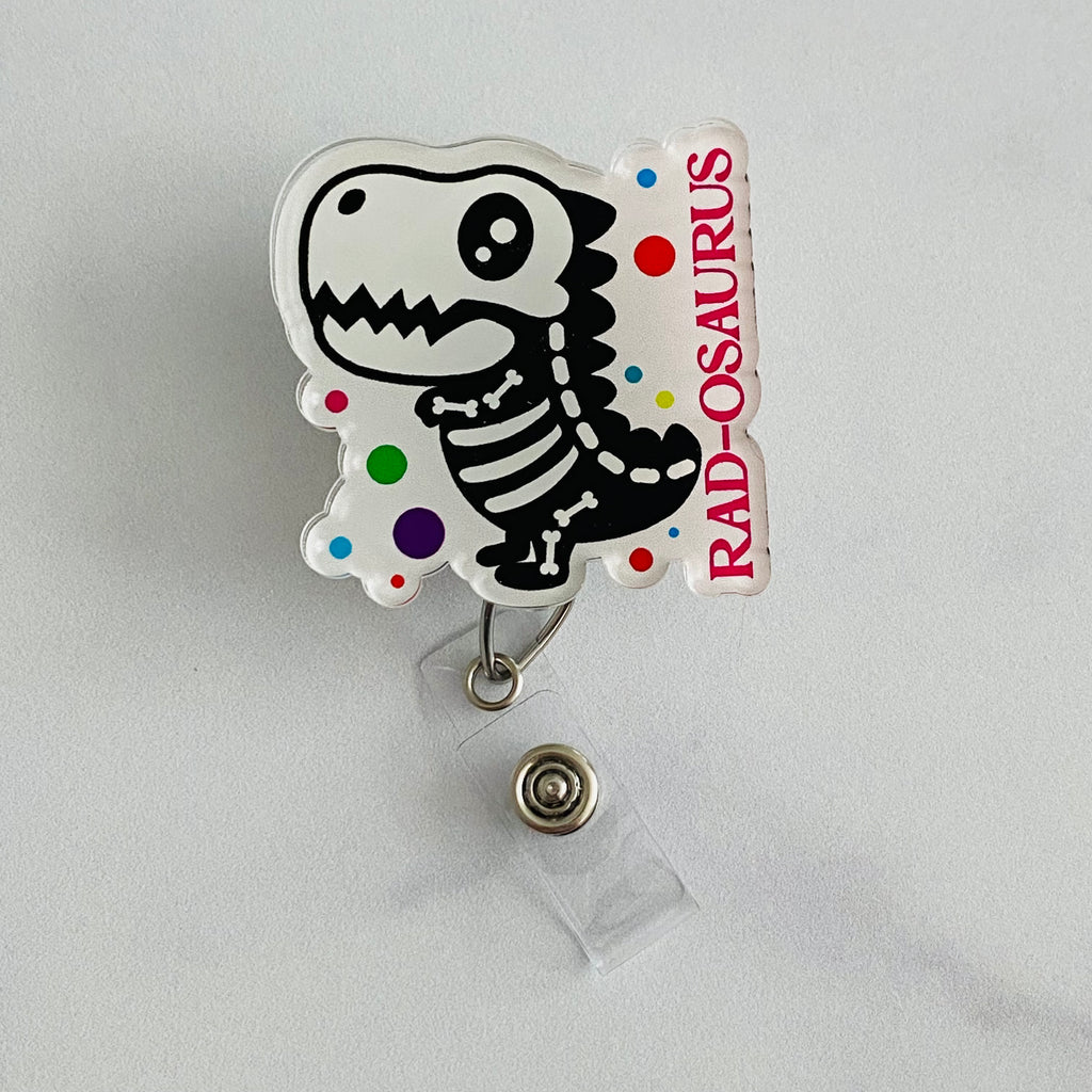 Radiology Rad-Osaurus Badge Reel, Radiology Badge, Dinosaur Badge Reel, X-Ray Tech