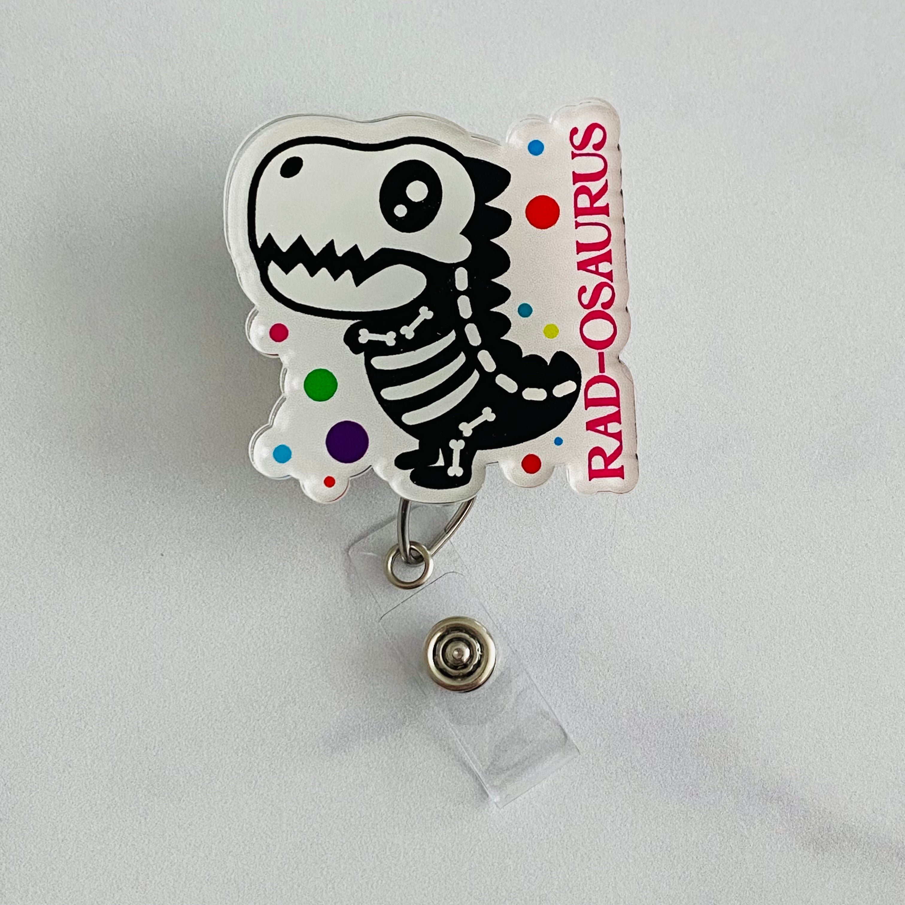Radiology Rad-Osaurus Badge Reel, Radiology Badge, Dinosaur Badge Reel, X-Ray Tech