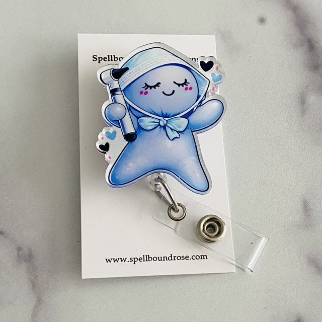 ENT Glove People Otoscope Badge Reel | Nurse ID Holder, ENT Badge Reel 👂🔵