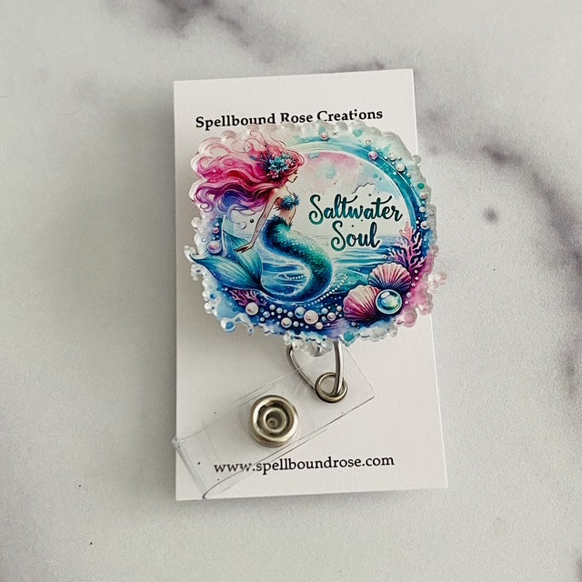 Saltwater Soul Mermaid Badge Reel | Saltwater Soul Badge Reel 🩻🔵