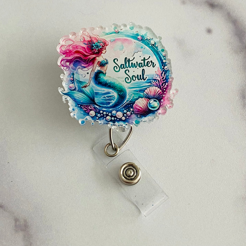 Saltwater Soul Mermaid Badge Reel | Saltwater Soul Badge Reel 🩻🔵