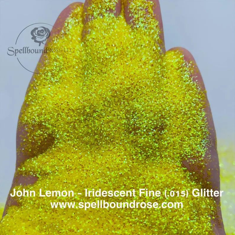 John Lemon Glitter – Lemon Yellow Iridescent Fine (.015) Glitter (2 oz)