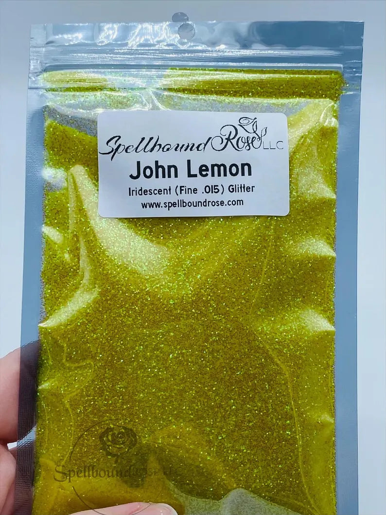John Lemon Glitter – Lemon Yellow Iridescent Fine (.015) Glitter (2 oz)