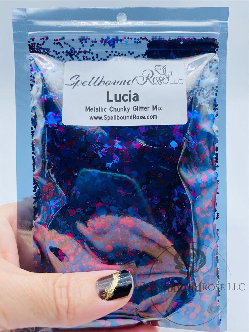 Lucia Glitter –  Blue & Pink Metallic Chunky Mix Glitter (2 oz)