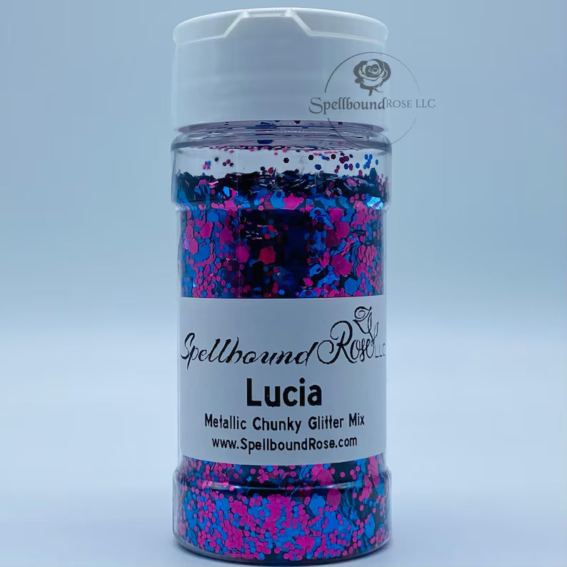 Lucia Glitter –  Blue & Pink Metallic Chunky Mix Glitter (2 oz)