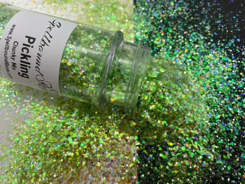 Pickling Glitter – Green Opal Chunky Mix Glitter (2 oz)