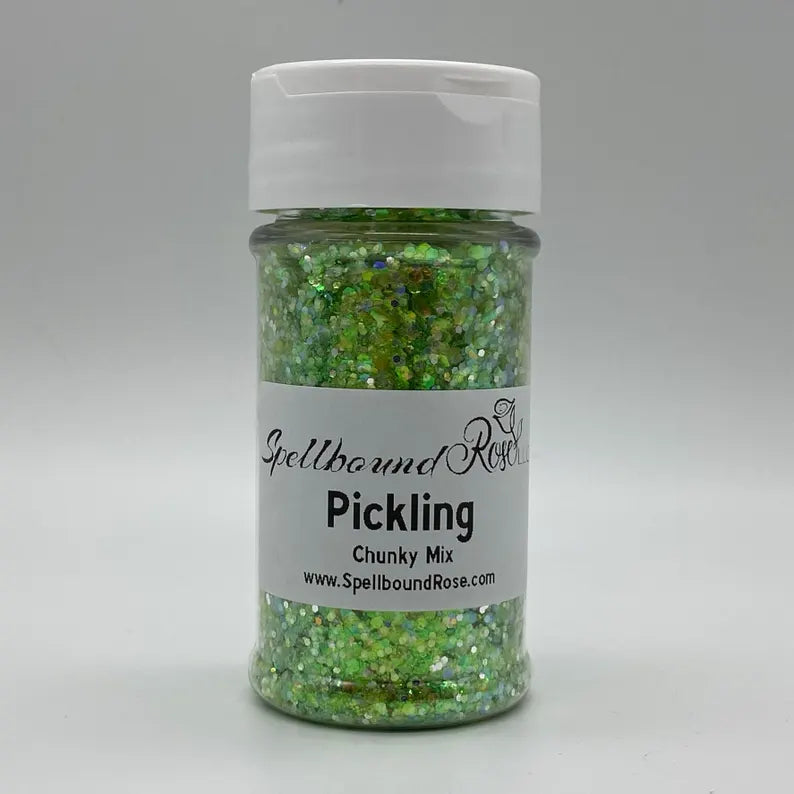 Pickling Glitter – Green Opal Chunky Mix Glitter (2 oz)