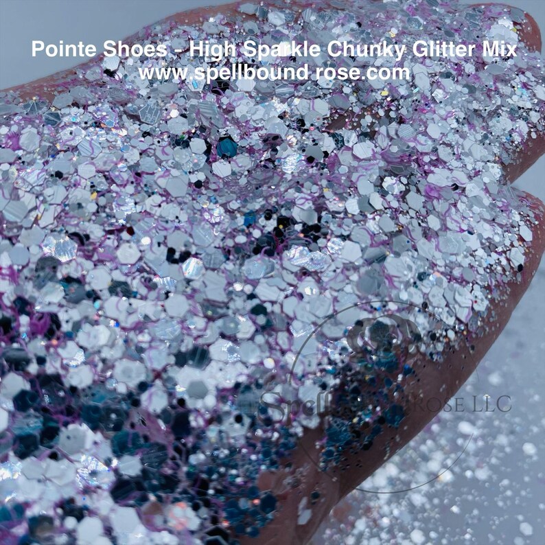 Pointe Shoes Glitter – Light Pink Silver Mirror Chunky Mix Glitter (2 oz)