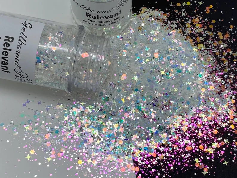 Relevant Glitter –  Opal Chunky Mix w/Stars Glitter (2 oz)
