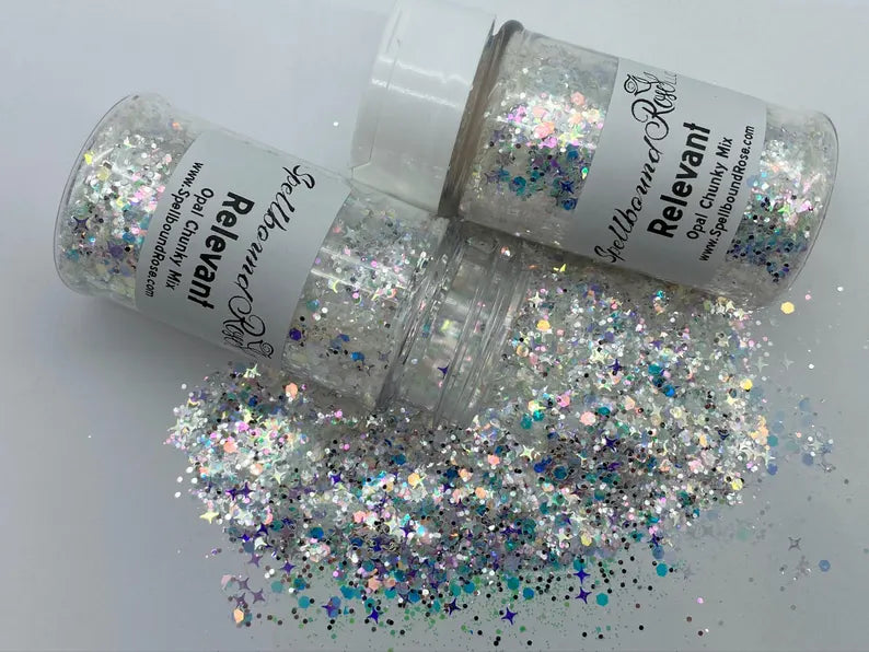 Relevant Glitter –  Opal Chunky Mix w/Stars Glitter (2 oz)