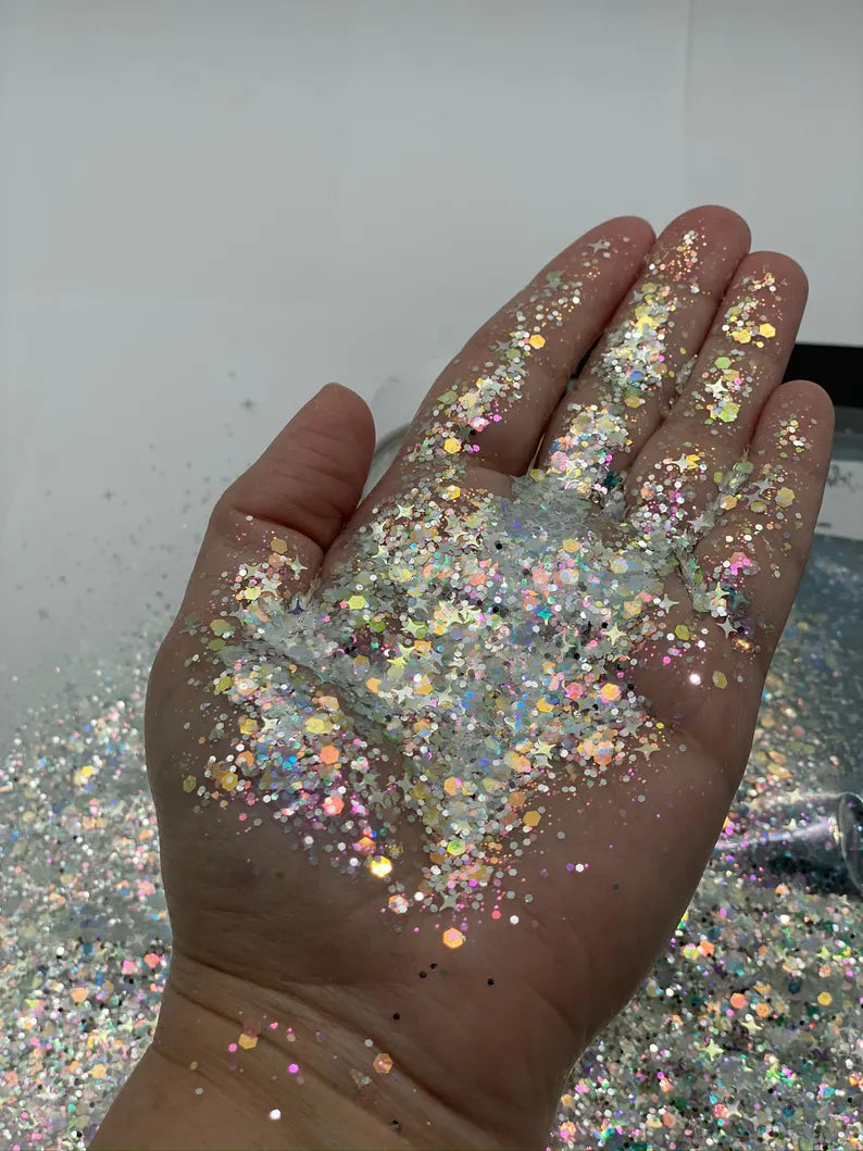 Relevant Glitter –  Opal Chunky Mix w/Stars Glitter (2 oz)