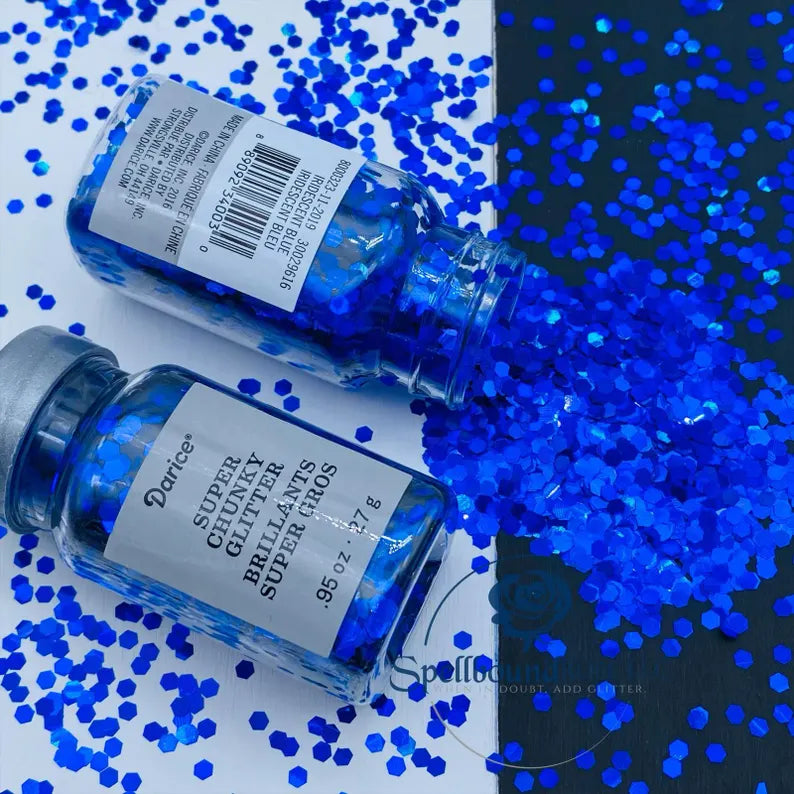 Darice Royal Blue Glitter- Royal Blue Iridescent Chunky Glitter (0.95 oz) *LOW STOCK*