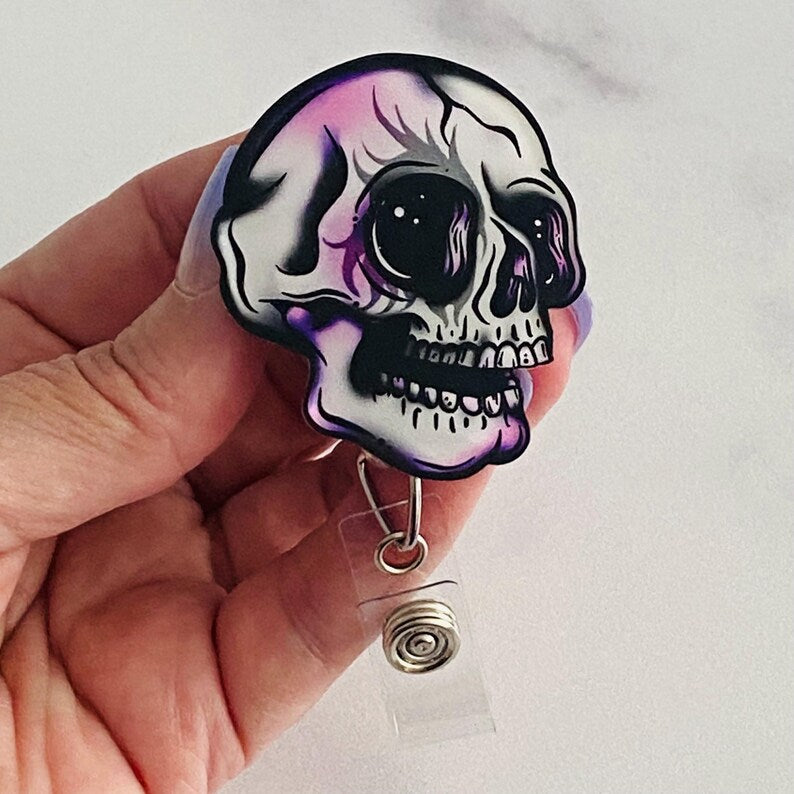 Gothic Skull Badge Reel – Spooky Retractable ID Holder