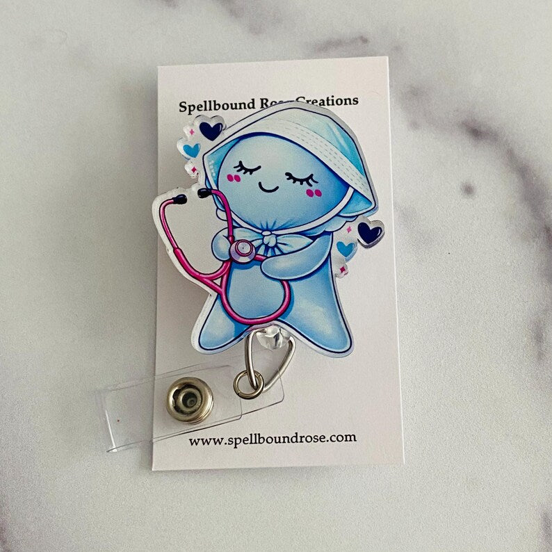 Stethoscope Nurse Glove People Badge Reel – Stethoscope Medical ID Holder