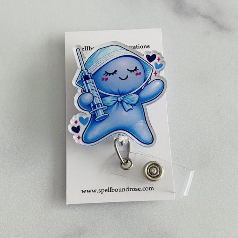 Cute Syringe Nurse Glove People Badge Reel – Syringe Medical ID Holder
