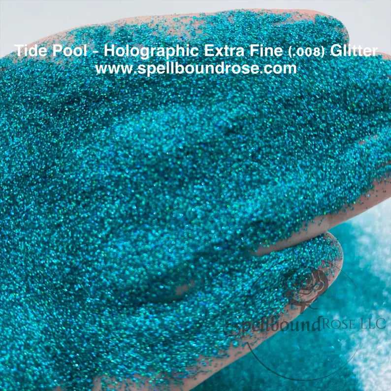 Tide Pool Glitter – Teal Holographic Extra Fine (.008) Glitter (2 oz)