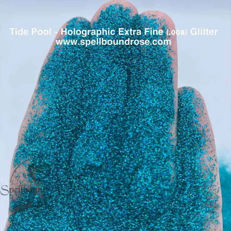 Tide Pool Glitter – Teal Holographic Extra Fine (.008) Glitter (2 oz)