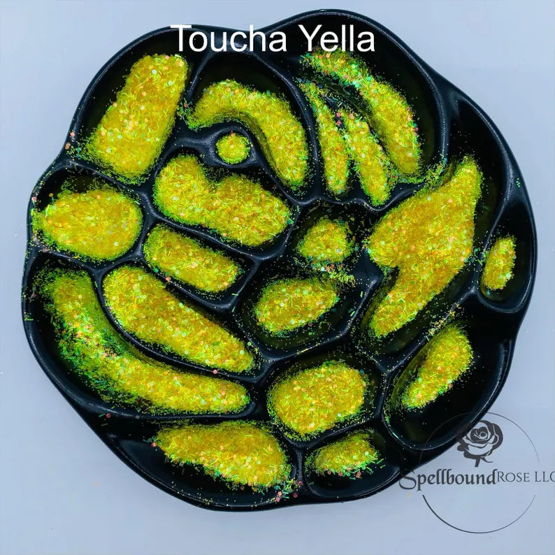 Toucha Yella Glitter – Yellow Iridescent Color Shift Chunky Mix Glitter (2 oz)