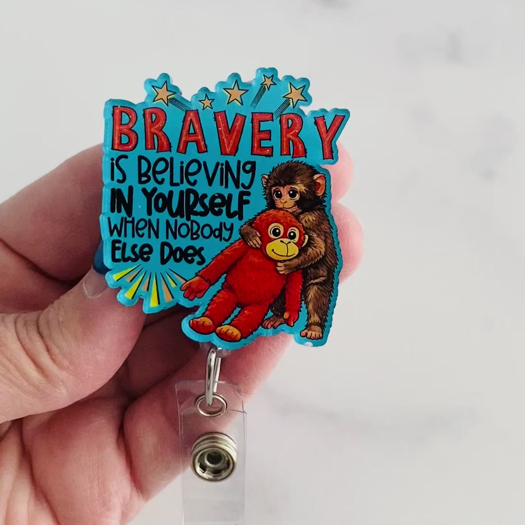 Punch the Monkey Bravery Badge Reel | Funny Inspirational ID Holder 🐒💬