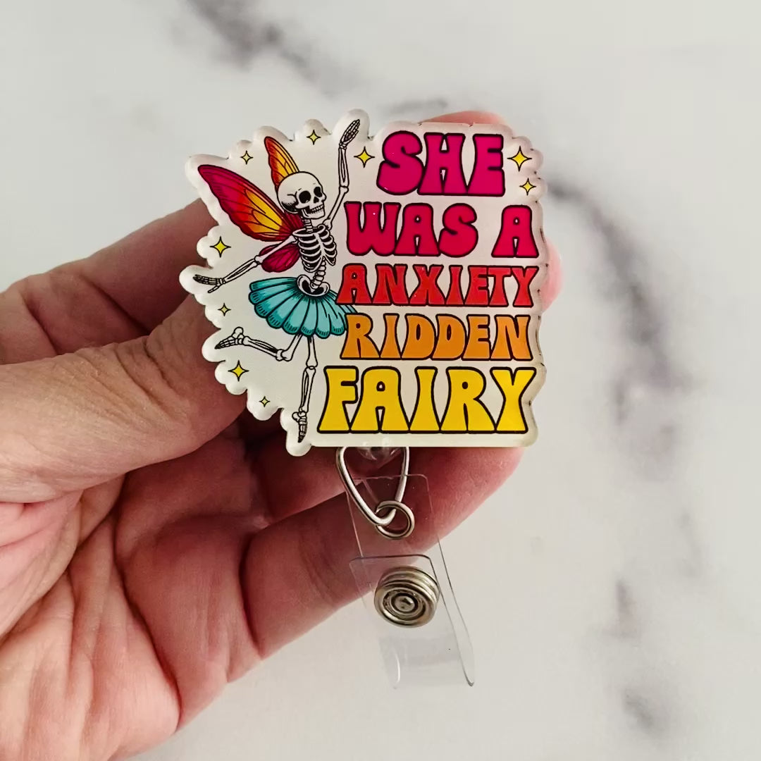 She was a Anxiety Ridden Fairy Badge Reel | Cute Cottagecore ID Holder 🧚‍♀️✨