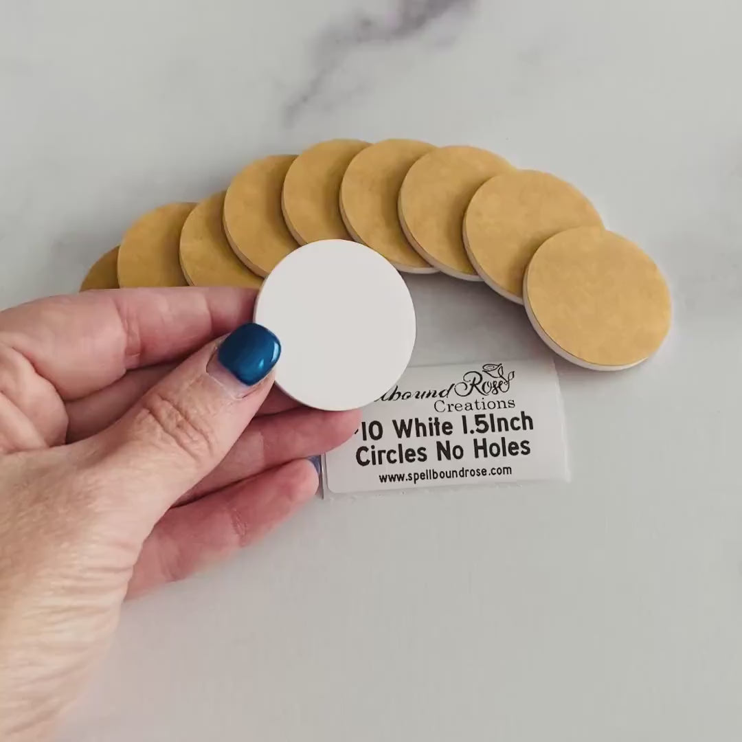 1.5" White Acrylic Circle Blanks – UV Printing Ready (No Holes) Pack of 10