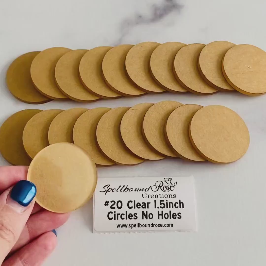 1.5" Clear Acrylic Circle Blanks – UV Printing Ready (No Holes) Pack of 20
