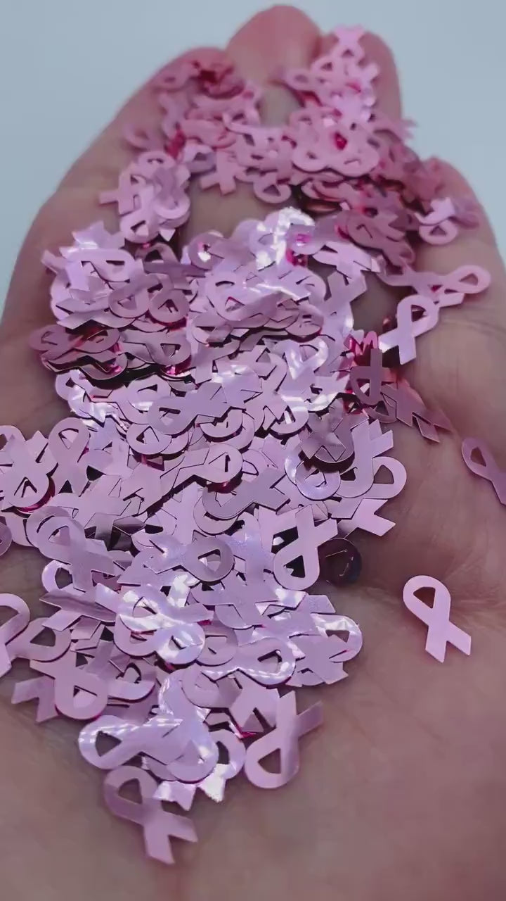 Awareness Ribbon Glitter – Mauve/Pink Ribbon Metallic Confetti Glitter (1 oz)