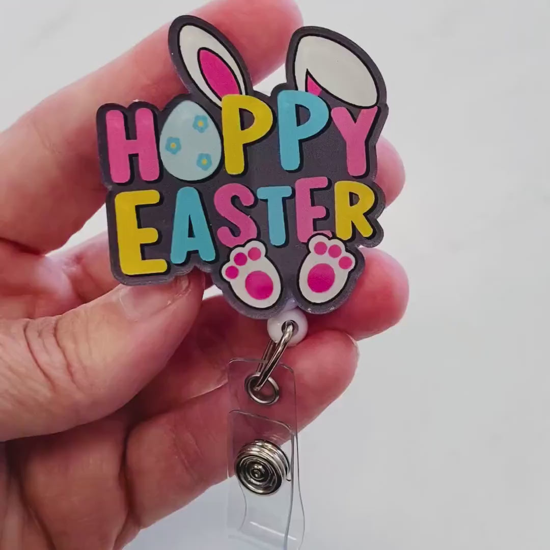 Hoppy Easter Bunny Badge Reel – Cute Spring ID Holder